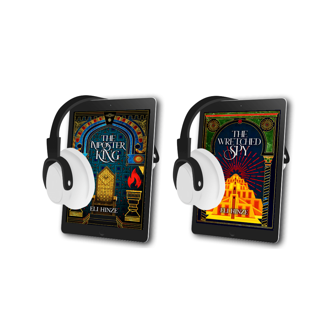 Audiobook bundle of the ancient fantasy books The Imposter King and The Wretched Spy by Eli Hinze